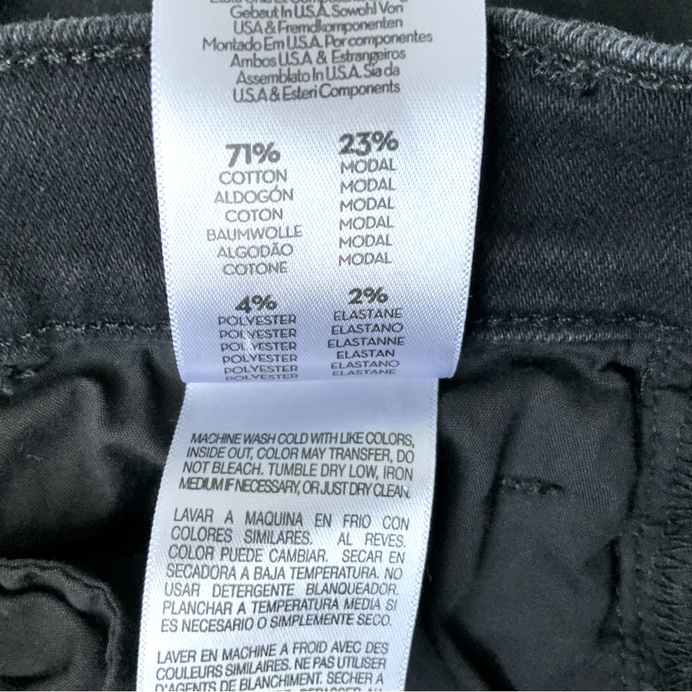 MOTHER Jeans Hustler Ankle Fray Encounters at Night Cropped Black Size 29 - Picture 12 of 15